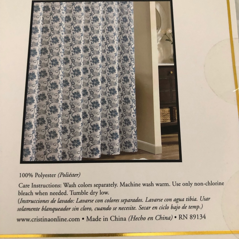 Casa Christina 72x72  Shower Curtain blue & white